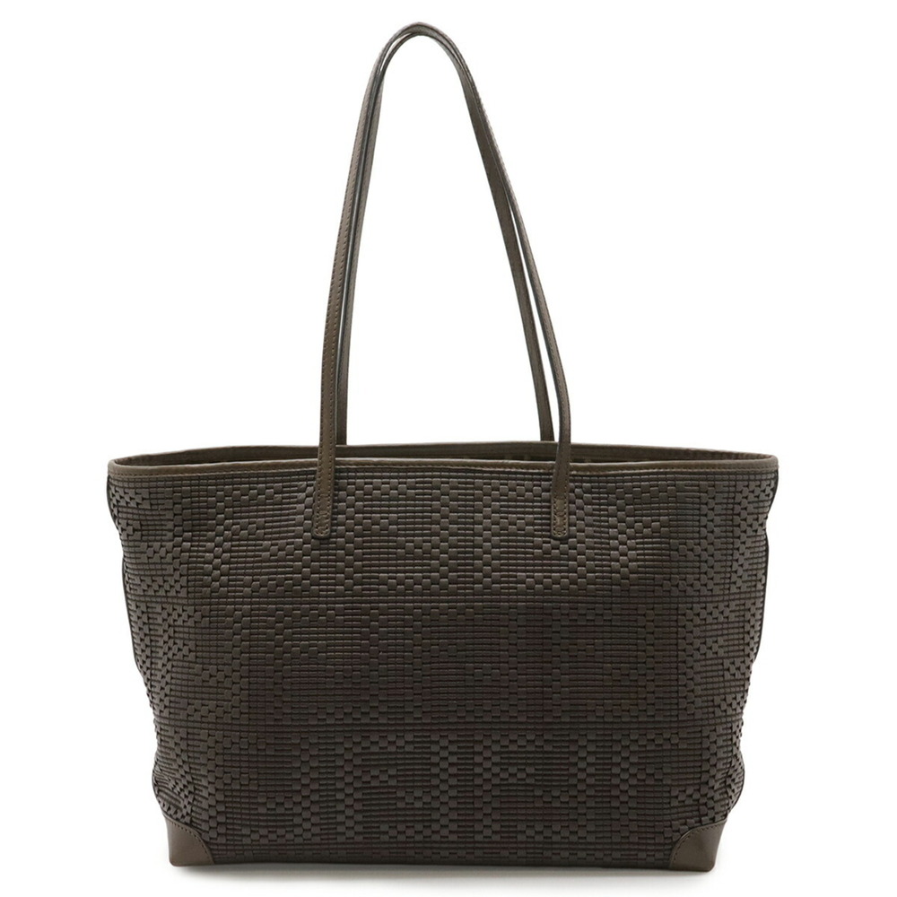 FENDI Zucca pattern tote bag, shoulder leather, dark brown, 8BH192